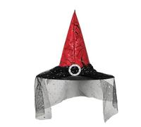 Songelt Cappello da strega di Halloween con frange in pizzo cappello da mago unisex a punta strega adulto bambini cosplay copricapo festa