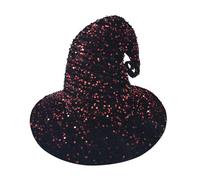 Songelt Cappello da strega di Halloween con paillettes per cosplay scintillante cappello da strega adulto costume cloche festival vacanza regolabile