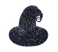 Songelt Cappello da strega di Halloween con paillettes per cosplay scintillante cappello da strega adulto costume cloche festival vacanza regolabile
