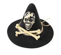 Songelt Cappello da strega di Halloween, fermaglio per capelli a forma di teschio, fermaglio per capelli da mago, forcina per capelli da strega, accessorio gotico per foto