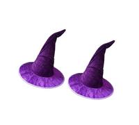 Songelt Cappello da strega piegato cappelli da mago per feste di Halloween con tessuto confortevole e filo flessibile per usura estesa 2 pezzi cappello da festa in oro