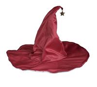 Songelt Cappello da strega pieghettato da donna, cappello da mago per feste di Halloween, cloche-cappelli, copricapo per ragazze, cosplay, cappello da donna