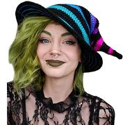 Songelt Cappello da strega unisex lavorato a maglia multicolore cappello da mago uomo donna copricapo per feste cosplay festival oggetti di scena per feste cappelli cosplay per donne cappelli anime