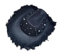 Songelt Cappello Fedoras con strass con bordo peloso per addio al nubilato festa carnevale cappello per donne uomini cosplay accessori costume cosplay