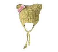 Songelt Cappello lavorato a maglia per ragazze, per foto pasquali, cappello con orecchie carine, costume Y2K fresco lavorato a maglia con orecchie pasquali decorazioni all'uncinetto cappelli per le