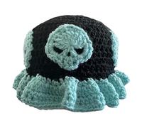 Songelt Cappello lavorato a maglia scherzo di Halloween per adulti unisex inverno caldo secchio novità pullover cappello per adolescenti festival festa copricapo Halloween teschio fatto a mano
