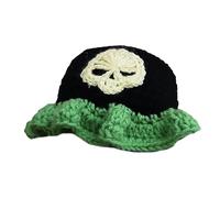 Songelt Cappello lavorato a maglia scherzo di Halloween per adulti unisex inverno caldo secchio novità pullover cappello per adolescenti festival festa copricapo Halloween teschio fatto a mano