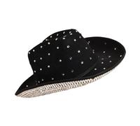 Songelt Cappello Panama con Torta di maiale Cappello Panama Crystal Brim per festival musicali Strass Brillante Tesa Cappelli del partito Bulk