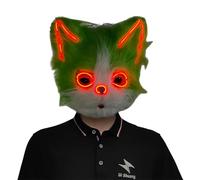 Songelt Carino viso LED incandescente pieno viso animale per festa Halloween mascherata Cosplay Costume unisex Led incandescente Halloween