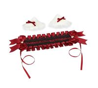 Songelt Cerchietti con orecchie di gatto, alla moda, graziosi, con fiocco, per uso quotidiano, accessori per costume per feste di Halloween, feste di Natale