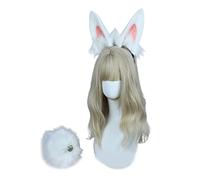 Songelt Cerchietto con orecchie finte e coda di animali accessori per cosplay di Halloween per adulti e bambini fascia per donne novità donna festa di compleanno Halloween cosplay performance