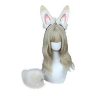 Songelt Cerchietto con orecchie finte e coda di animali accessori per cosplay di Halloween per adulti e bambini fascia per donne novità donna festa di compleanno Halloween cosplay performance