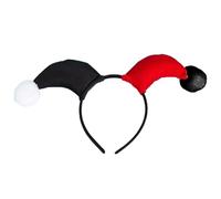 Songelt Cerchietto per capelli con corno di pagliaccio abbinato a colori per Halloween, cerchietto per capelli malvagi, gotico, cosplay, copricapo per donne per ragazze, circo, rave party