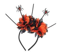 Songelt Cerchietto per capelli con teschio e fiore, per feste di Halloween, costume per feste a tema, fascia per adulti, accessori per feste