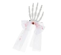 Songelt Cerchietto per capelli con teschio e fiore, per feste di Halloween, costume per feste a tema, fascia per adulti, accessori per feste