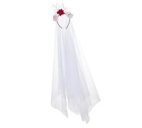 Songelt Cerchietto per capelli con teschio e fiore, per feste di Halloween, costume per feste a tema, fascia per adulti, accessori per feste