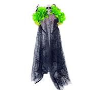 Songelt Cerchietto per capelli in tulle con teschio e fiore, per donne, cosplay, feste in costume, giorno della morte, accessori per capelli per Halloween, accessorio per testa cosplay