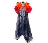 Songelt Cerchietto per capelli in tulle con teschio e fiore, per donne, cosplay, feste in costume, giorno della morte, accessori per capelli per Halloween, accessorio per testa cosplay