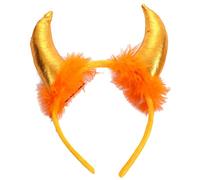Songelt Cerchietto per capelli per adulti, per Halloween, diavolo, bue, corno corto, per cosplay, feste in maschera, diavolo, corno da diavolo, decorazione floreale, fasce per adulti, taglia pecora