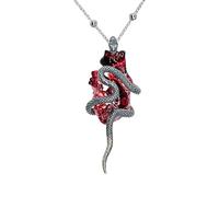 Songelt Collana con ciondolo a forma di serpente con ciondolo a forma di cuore, stile gotico, catena regolabile, unisex, idea regalo, Misura unica, come descritto, come descritto