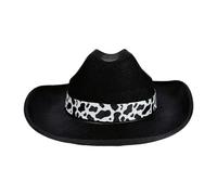 Songelt Comodo cappello da mucca per bambini cappello occidentale tessuto tessuto per feste uso quotidiano bambini stampa mucca cappelli da cowboy, Nero , Taglia unica