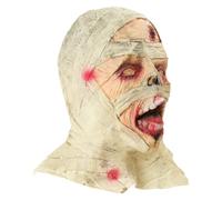 Songelt Copertura per il viso in maschera, copertura per il viso in lattice spaventoso per Halloween, per travestimento da mummia in maschera, testa intera, spaventoso Halloween in lattice