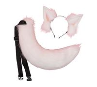 Songelt Cosplay Peloso Animale Cane Orecchie Capelli Cerchio Coda Set Costume Lungo Copricapo Per Halloween Decorazione Del Partito Peloso Orecchie di Animale Fascia Con La Coda