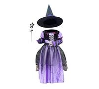 Songelt Costume da strega di Halloween con cappello da strega da favola per feste in maschera, puntelli di Halloween per ragazze e bambini