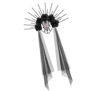 Songelt Dark Series Rose Fascia con velo per donne ragazza puntelli di Halloween Fiore Hairhoop Festival Costume Roleplay Accessorio gotico Regina Fascia