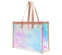 Songelt Delicata grande borsa da spiaggia arcobaleno trasparente borse a tracolla casual borsa da palestra per vestiti e accessori da viaggio a spalla, A, One Size