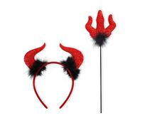Songelt Diavolo Fascia Diavolo Hairband E Bacchetta Per Donne Uomini Carnevale Festa di Halloween Costume Accessori Per Capelli Unisex Puntelli