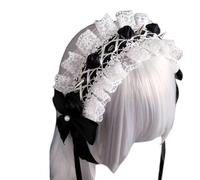 Songelt Diavolo Punk Rivetto Fascia Pizzo Fiocco Capelli Accessorio Per Adulti Rivetto Borchiato Per Feste Discoteche Copricapo Donne Moda