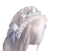 Songelt Diavolo Punk Rivetto Fascia Pizzo Fiocco Capelli Accessorio Per Adulti Rivetto Borchiato Per Feste Discoteche Copricapo Donne Moda