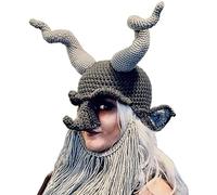 Songelt Divertente costume di Halloween novità cappello cornuto lavorato a maglia donna uomo inverno caldo cappello festa adulto carnevale forniture partito costume cosplay con corna