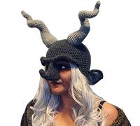 Songelt Divertente costume di Halloween novità cappello cornuto lavorato a maglia donna uomo inverno caldo cappello festa adulto carnevale forniture partito costume cosplay con corna
