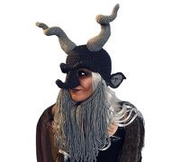 Songelt Divertente costume di Halloween novità cappello cornuto lavorato a maglia donna uomo inverno caldo cappello festa adulto carnevale forniture partito costume cosplay con corna