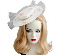 Songelt Dolce Fascinators Cappello Velo Mesh Top Hat Per W/Hair Clip Masquerade Incontro annuale Per Carnevale Cocktail Tea Pa Masquerade Bow-knot Copricapo Incontro annuale Fascinator Velo Mesh Top