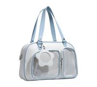 Songelt Elegante borsa a tracolla PU borse a tracolla grande capacità trasparente pin display borsa ascellare per uso quotidiano pendolarismo quotidiano, bianco e blu, One Size