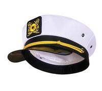 Songelt Elegante cappello da capitano della barca da yacht cappello da marinaio ricamato cappello da marinaio per uomo donna cappello da marinaio per feste cosplay