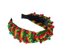 Songelt Elegante cerchietto per capelli annodato con paillettes, accessorio per feste di Natale