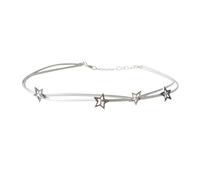 Songelt Elegante collana con ciondolo a forma di stella, catena a doppio strato, lunghezza regolabile, catena per clavicola creativa per feste, idea regalo, Misura unica, come descritto, come