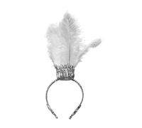 Songelt Elegante copricapo piumato strass corone Hairhoop per carnevale celebrazione e festa appassionati di costume coroncina moda copricapo
