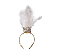 Songelt Elegante copricapo piumato strass corone Hairhoop per carnevale celebrazione e festa appassionati di costume coroncina moda copricapo