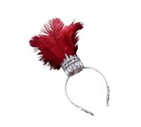 Songelt Elegante copricapo piumato strass corone Hairhoop per carnevale celebrazione e festa appassionati di costume coroncina moda copricapo