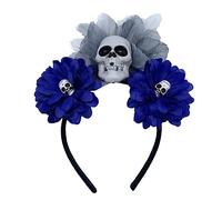 Songelt Elegante Fasce per capelli a forma di fiore simulato teschio cerchietto per capelli per Halloween per donne ragazze forniture per feste di nozze Halloween fascia per capelli per le donne