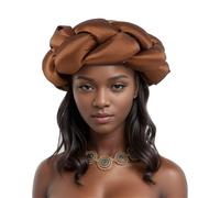 Songelt Elegante fascia per capelli intrecciata oversize grande cappello turbante africano per l'uso quotidiano e occasioni formali Fornitura per feste copricapo etnico