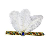 Songelt Fasce per capelli con piume, per martedì grasso ballo di fine anno, copricapo per feste, carnevale, celebrazioni, copricapo per lo styling dei capelli, fascia elastica con piume