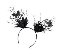 Songelt Fasce per capelli da donna in corno realistiche con farfalla floreale accessorio per capelli per feste in costume fasce per capelli per donne