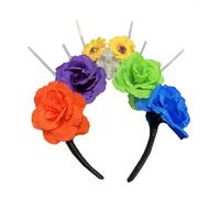 Songelt Fasce per capelli di Halloween Giorno dei Morti Fascia Corone di Fiori Fascia Messicani Copricapo Festa di Halloween Fornitura Giorno Dei Morti Messicani Copricapo Fiore Corona Festival