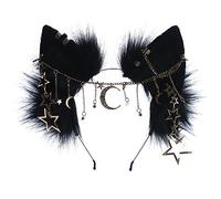 Songelt Fascia etnica a forma di orecchie con catena per la fronte Decors Cerchio per capelli Adulto Trasmissione dal vivo Festa di Pasqua Copricapo Halloween Fasce per le donne Fasce per Halloween
